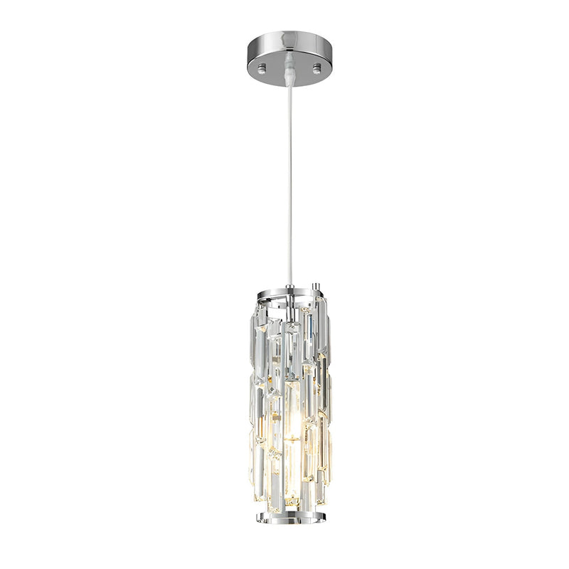 Industrial Style Iron & Crystal Glass Chandelier Pendant Light - 1 Piece Creative Home Decor Lighting Fixture for Modern Interiors