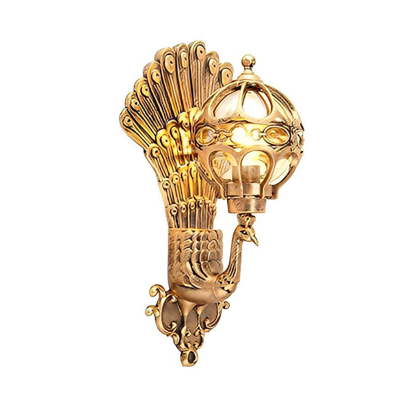 Waterproof Retro Peacock Design Aluminum Outdoor Wall Light - European Style, Ideal for Gardens & Patios