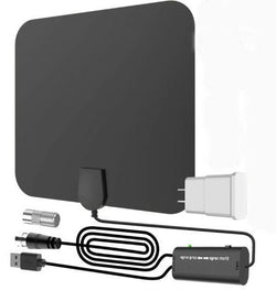 300-Mile Indoor Digital Amplified HDTV Antenna with Signal Booster - Enhanced Reception for Crystal Clear TV Channels