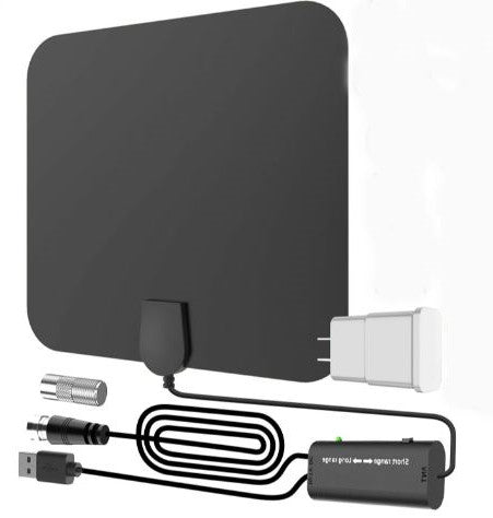 300-Mile Indoor Digital Amplified HDTV Antenna with Signal Booster - Enhanced Reception for Crystal Clear TV Channels