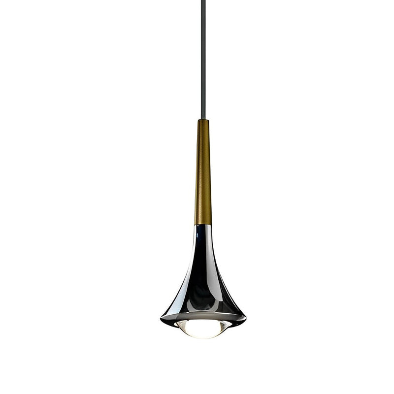 Nordic 1-Light Water Drop Metal LED Pendant Chandelier for Staircase - Modern Small Lighting Fixture