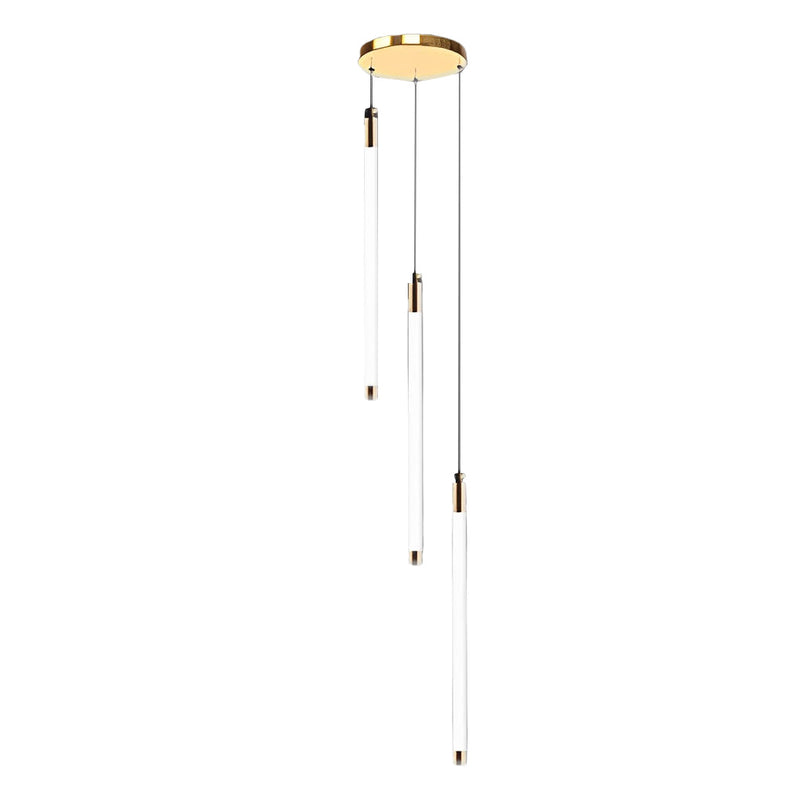 Modern Spiral Duplex LED Chandelier - Creative Long Tube Ceiling Light for Staircases