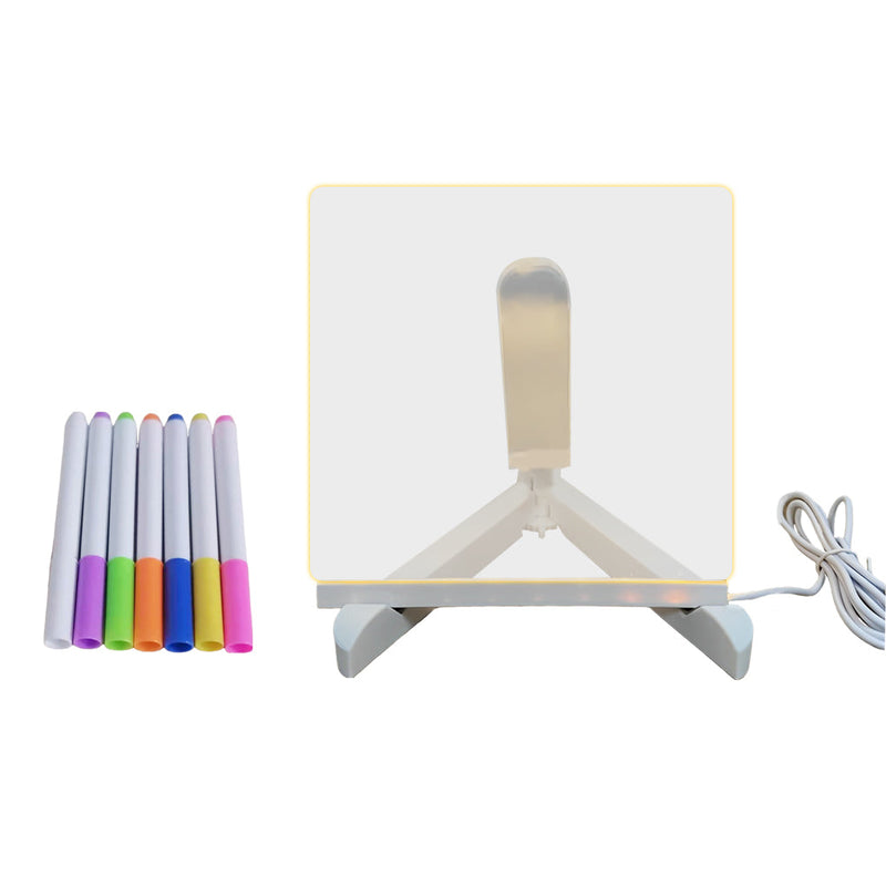 Colorful LED Acrylic Message Board Table Lamp - Writable & Customizable Light Sign
