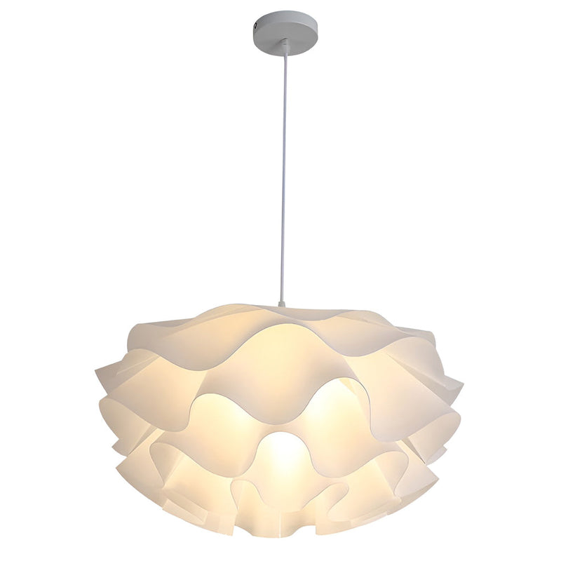 Nordic Flower-Shaped LED Chandelier Pendant Light - Three-Step Dimming, Elegant White Design