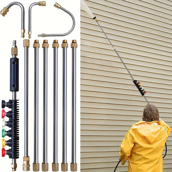 4000 PSI Telescoping High Pressure Washer Wand Set - Ideal for Gutter, Roof, and Wall Cleaning