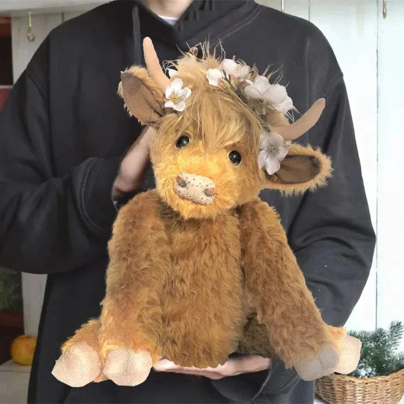 Charming Highland Cow with Floral Accents - Perfect Home Decor & Gift Idea