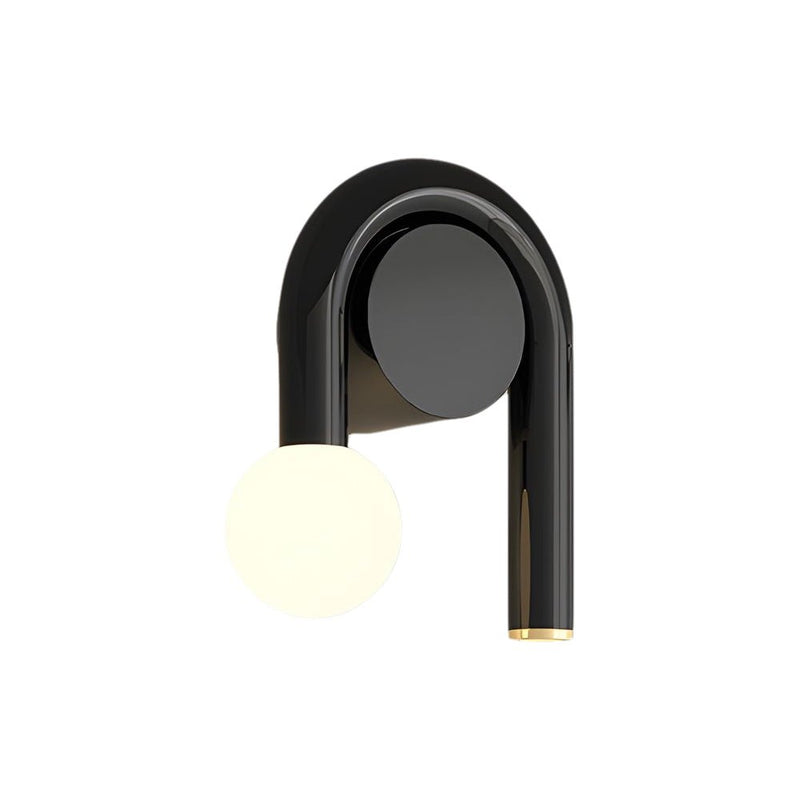 Matte Black 2-Light Arched U-Shaped Iron Wall Sconce - LED Bathroom Vanity Lighting