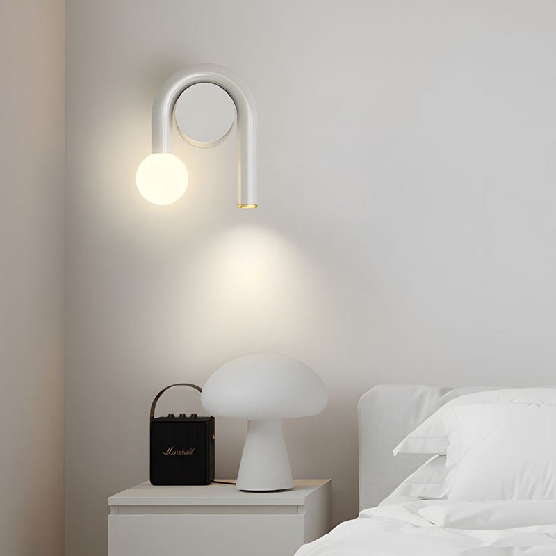 Matte Black 2-Light Arched U-Shaped Iron Wall Sconce - LED Bathroom Vanity Lighting