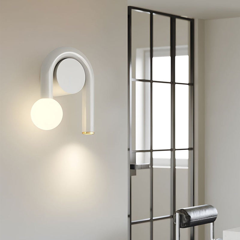 Matte Black 2-Light Arched U-Shaped Iron Wall Sconce - LED Bathroom Vanity Lighting