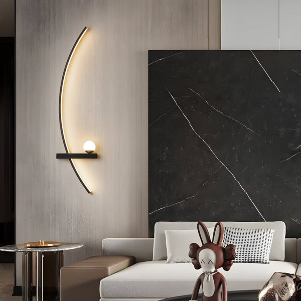 21-Inch Curved LED Wall Sconce - 3-Step Dimming Wall Lamp for Modern Lighting