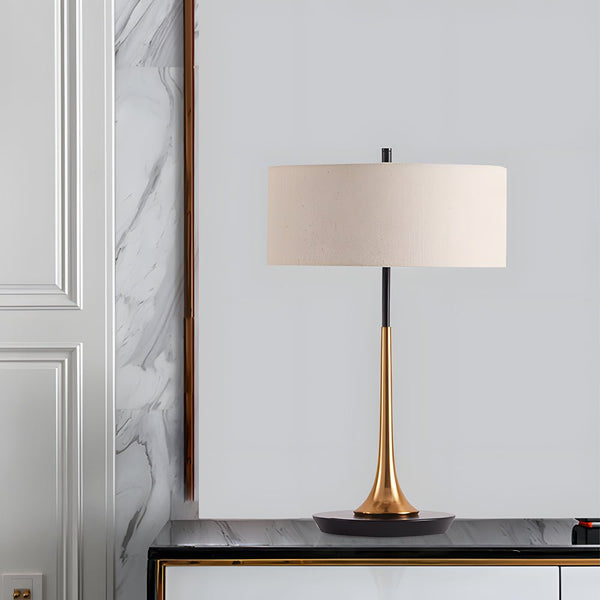 21.7-Inch Modern Brass & Espresso Bronze Table Lamp - Stylish Home Lighting Accent