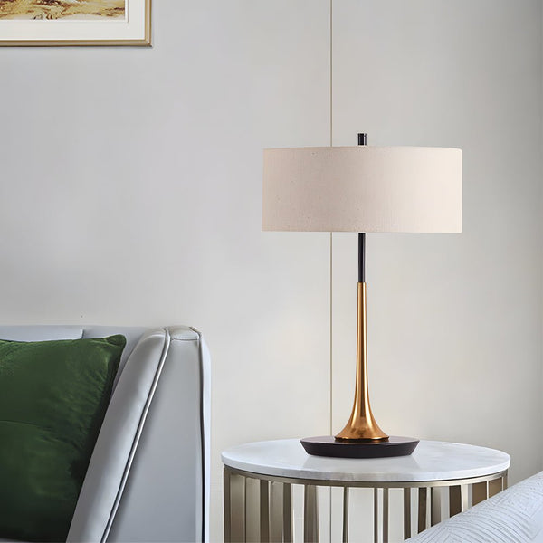 21.7-Inch Modern Brass & Espresso Bronze Table Lamp - Stylish Home Lighting Accent