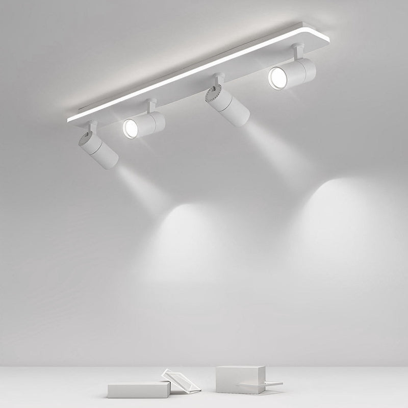 Minimalist Adjustable LED Flush Mount Spotlight - 2/3/4 Light Long Rectangular Design for Modern Home Lighting