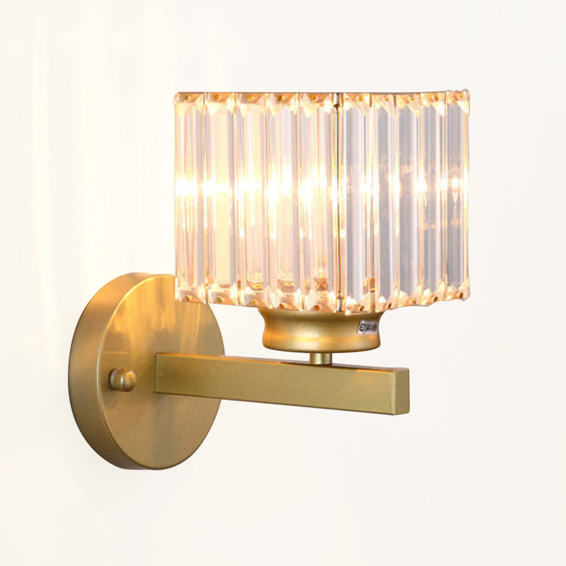 Modern Crystal Glass Wall Light with Elegant Arm Design - Stylish Home Lighting Fixture