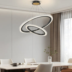 Luxury 3-Step Dimming Adjustable Modern Chandelier - 2/3 Rings Hanging Light Fixture
