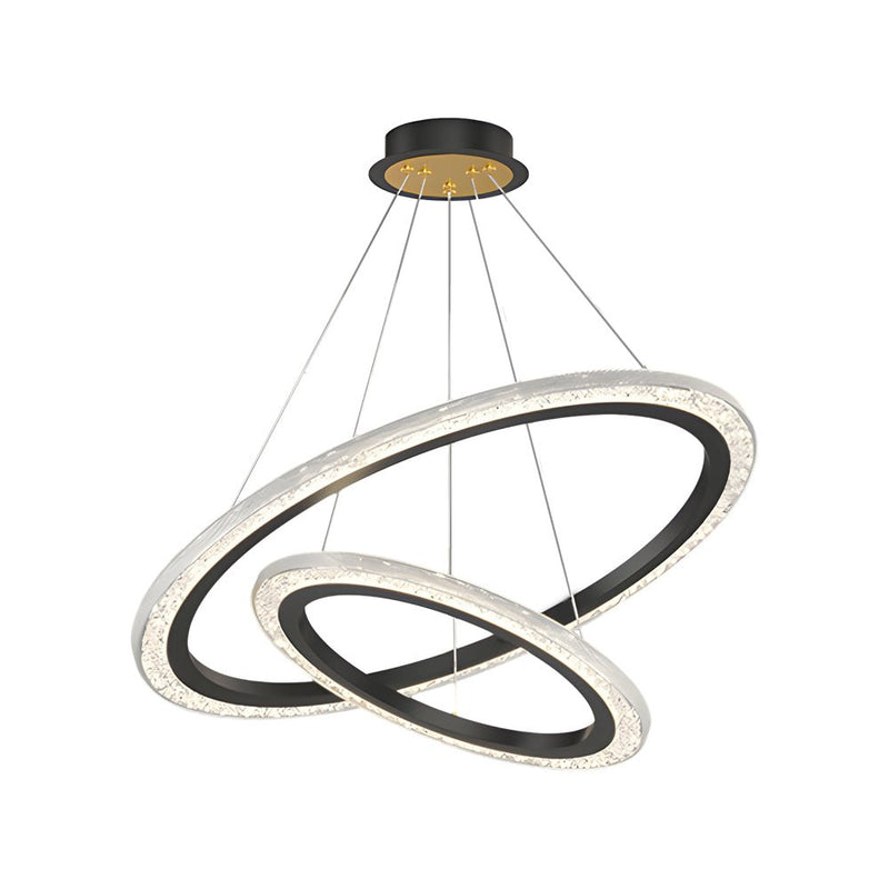 Luxury 3-Step Dimming Adjustable Modern Chandelier - 2/3 Rings Hanging Light Fixture