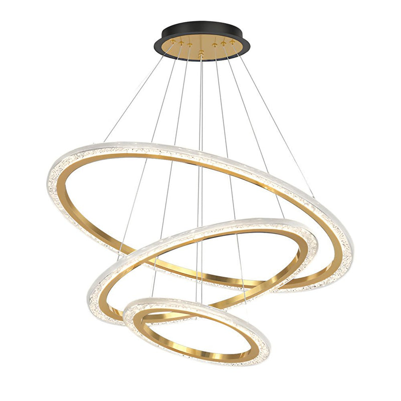 Luxury 3-Step Dimming Adjustable Modern Chandelier - 2/3 Rings Hanging Light Fixture