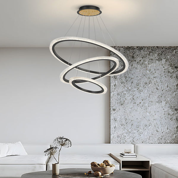 Luxury 3-Step Dimming Adjustable Modern Chandelier - 2/3 Rings Hanging Light Fixture