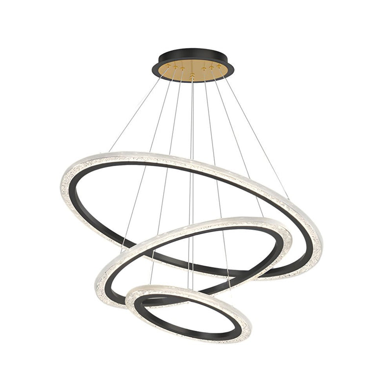 Luxury 3-Step Dimming Adjustable Modern Chandelier - 2/3 Rings Hanging Light Fixture