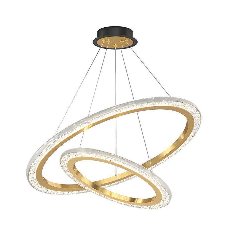 Luxury 3-Step Dimming Adjustable Modern Chandelier - 2/3 Rings Hanging Light Fixture