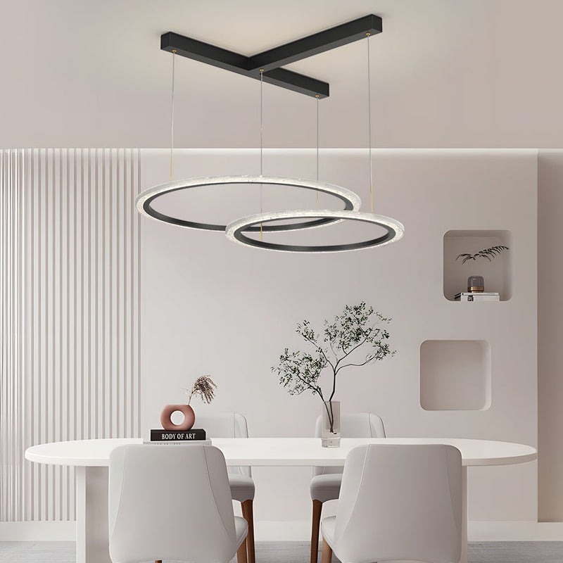 Modern 2/3 Ring Three-Step Dimming Ceiling Light Fixture - Stylish Chandelier for Home Decor
