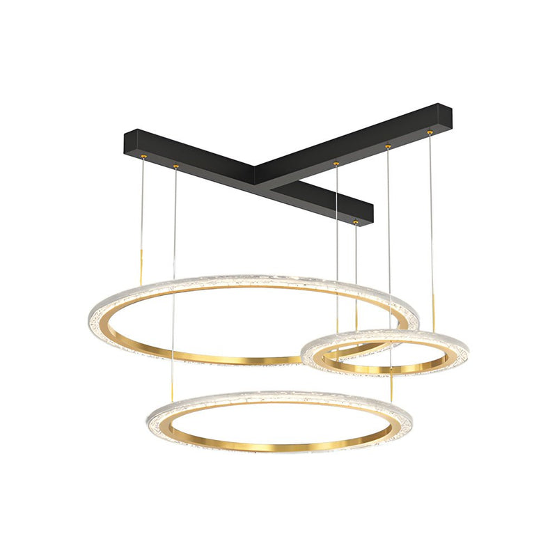Modern 2/3 Ring Three-Step Dimming Ceiling Light Fixture - Stylish Chandelier for Home Decor