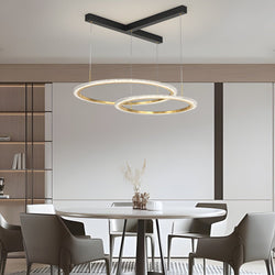 Modern 2/3 Ring Three-Step Dimming Ceiling Light Fixture - Stylish Chandelier for Home Decor