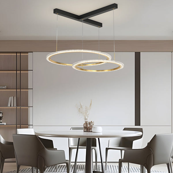 Modern 2/3 Ring Three-Step Dimming Ceiling Light Fixture - Stylish Chandelier for Home Decor