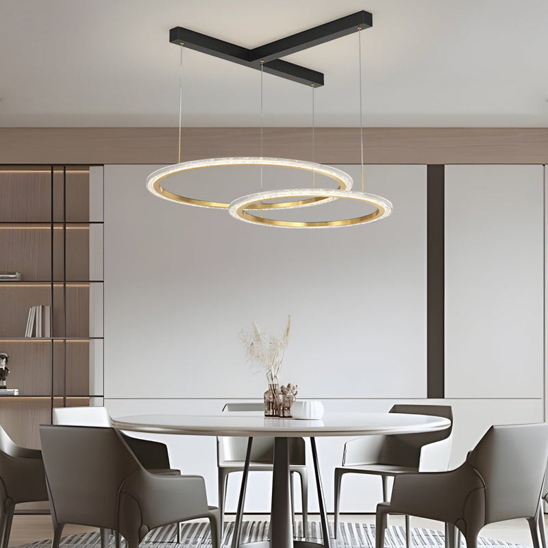 Modern 2/3 Ring Three-Step Dimming Ceiling Light Fixture - Stylish Chandelier for Home Decor
