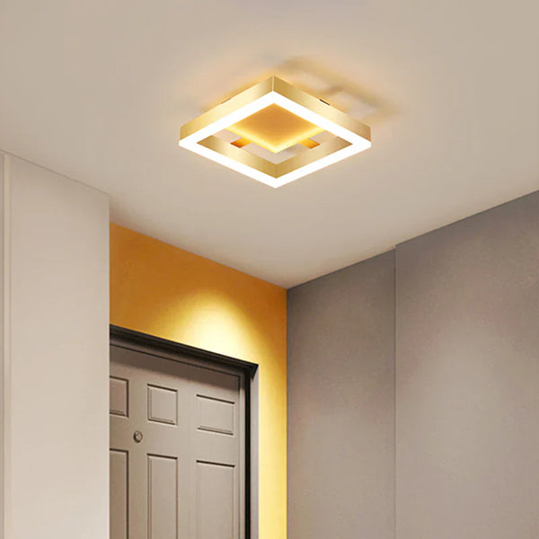 Modern Gold LED Flush Mount Ceiling Light Fixture - Stylish Contemporary Lighting for Home Decor