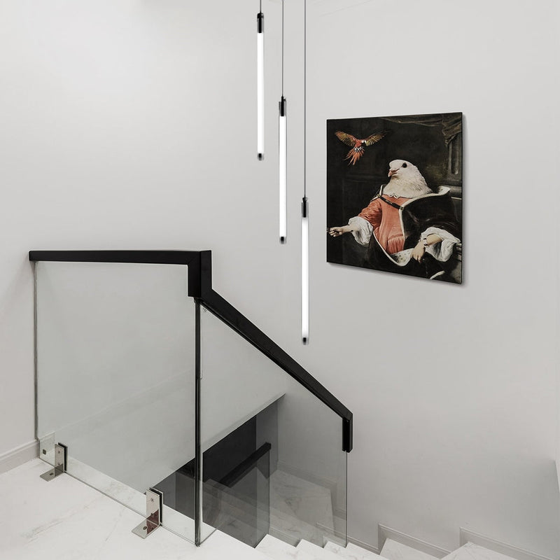 Modern Spiral Duplex LED Chandelier - Creative Long Tube Ceiling Light for Staircases