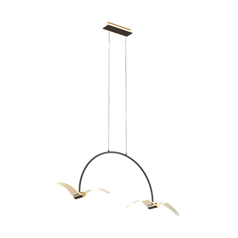 Modern 2/4-Light LED Acrylic Seagull Linear Chandelier - Stylish Lighting Fixture for Dining Room