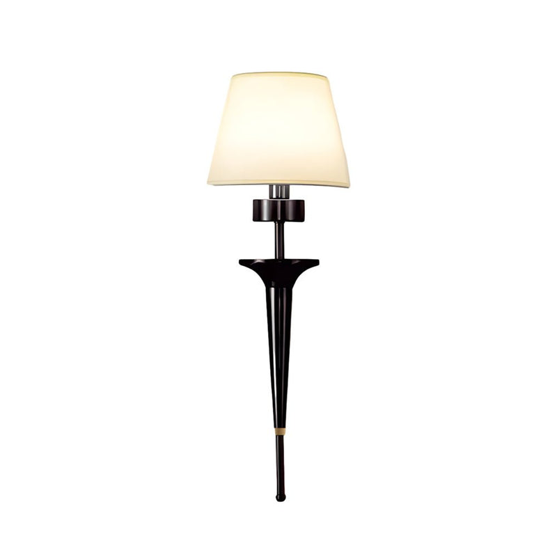 25.98-Inch Gold & Black Copper 1-Light American Wall Sconce with Elegant Fabric Shade - Modern Home Lighting Fixture