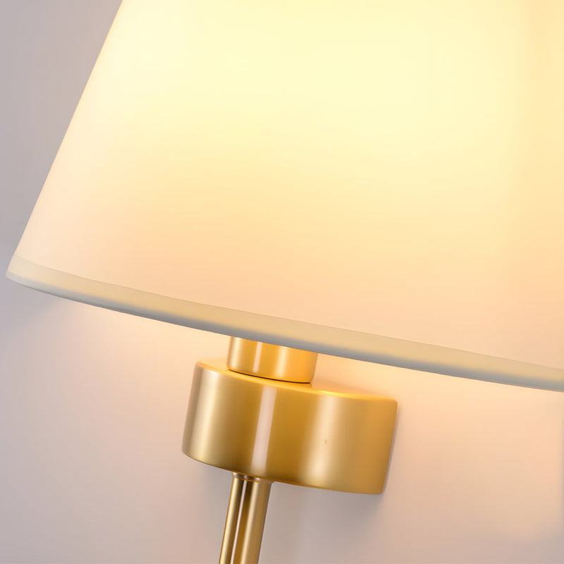 25.98-Inch Gold & Black Copper 1-Light American Wall Sconce with Elegant Fabric Shade - Modern Home Lighting Fixture