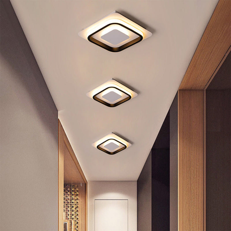 Modern Geometric LED Ceiling Light - Stylish Flush Mount Fixture for Home & Office