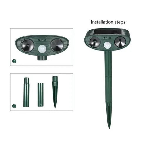 4-Pack Solar-Powered Ultrasonic Deer Repeller - Effective Deer Deterrent, Results in 48 Hours