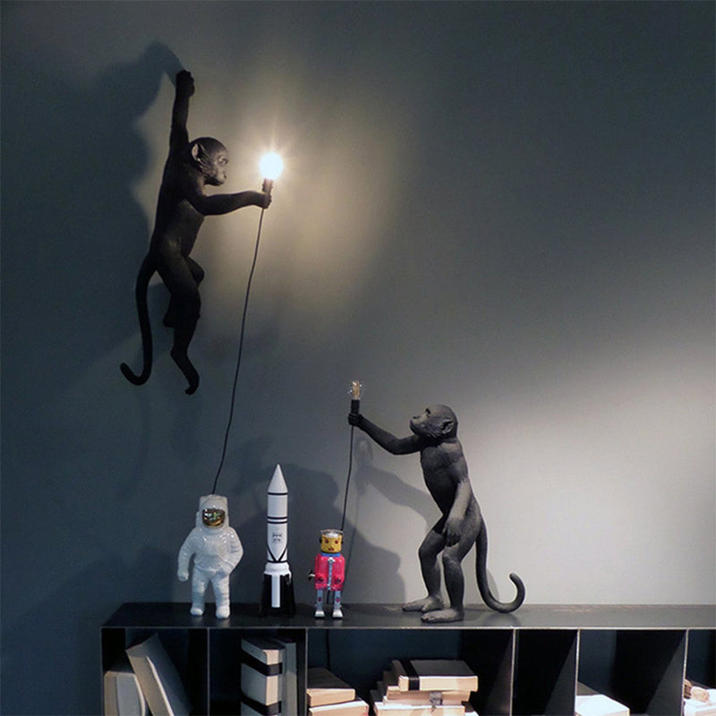 Quirky Resin Monkey Wall Light - Unique Decorative Lighting for Home Decor