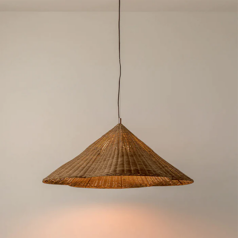 Rustic Rattan Woven Pendant Light - Boho Ceiling Lamp for Cozy Home Decor
