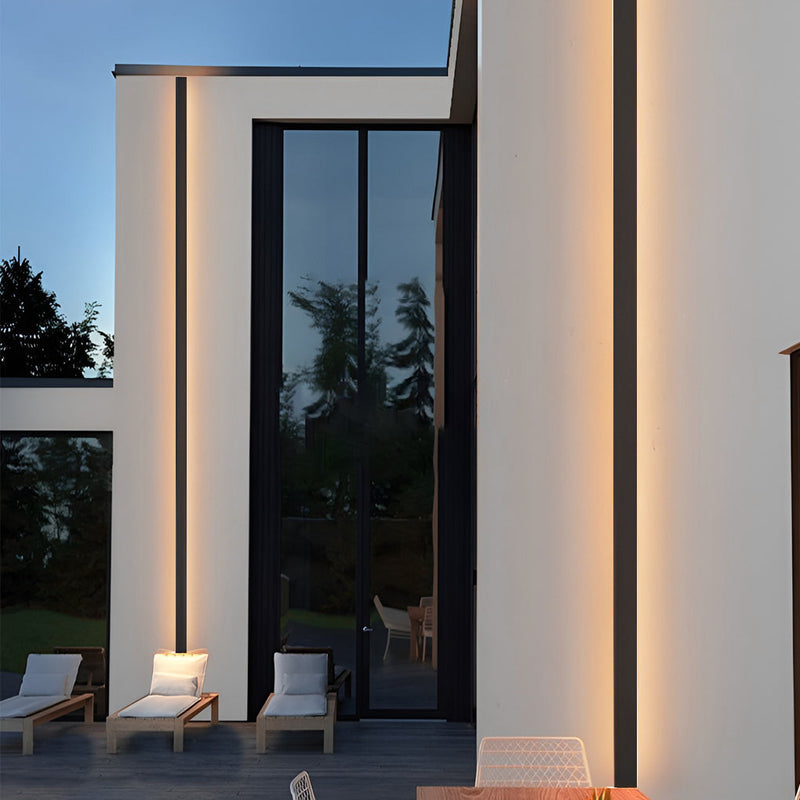 Black Outdoor LED Linear Wall Lights - Long-Lasting Energy-Efficient Lighting for Patios & Gardens