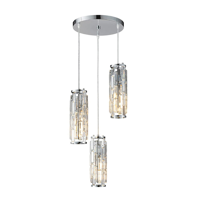 Industrial Style Iron & Crystal Glass Chandelier Pendant Light - 1 Piece Creative Home Decor Lighting Fixture for Modern Interiors
