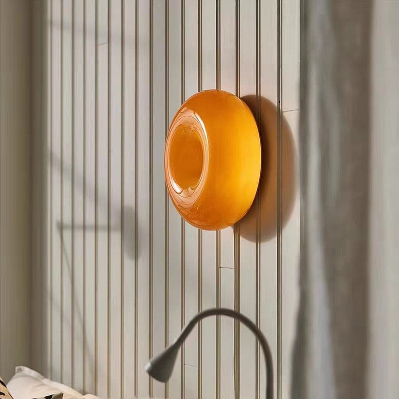 Modern Round Glass Wall Sconce Lamp - Stylish LED Lighting Fixture for Home Decor