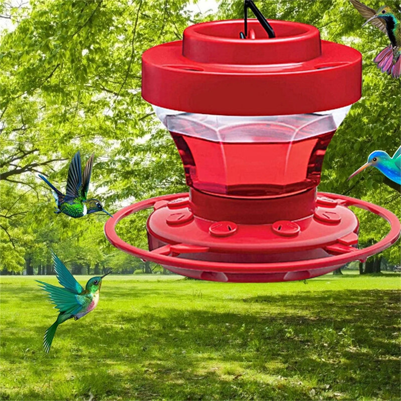 Bee-Proof Hanging Hummingbird Feeder with Perch - Durable Water Reservoir for Outdoor Gardens