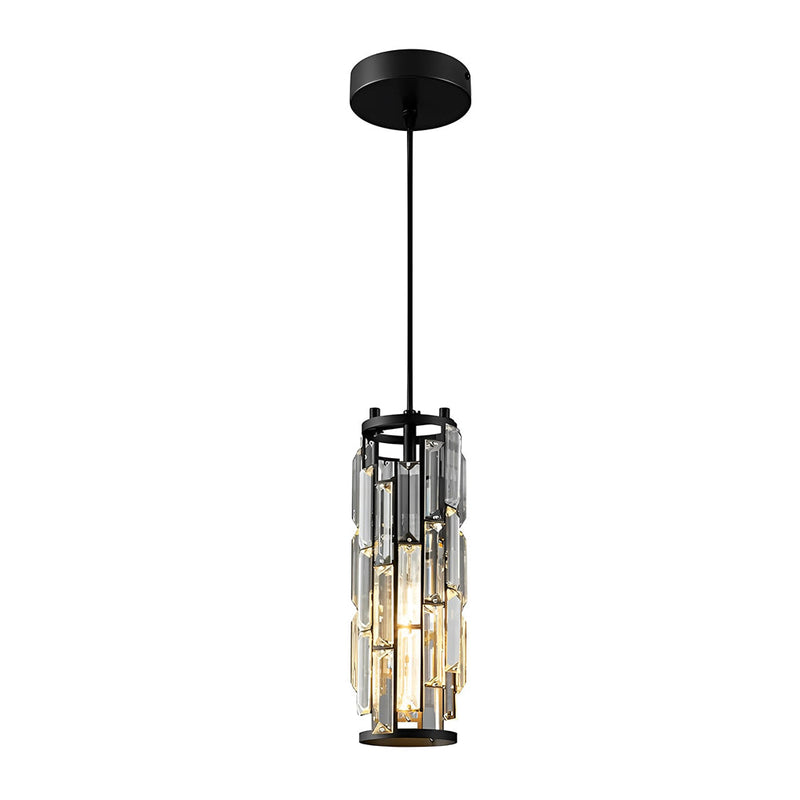 Industrial Style Iron & Crystal Glass Chandelier Pendant Light - 1 Piece Creative Home Decor Lighting Fixture for Modern Interiors
