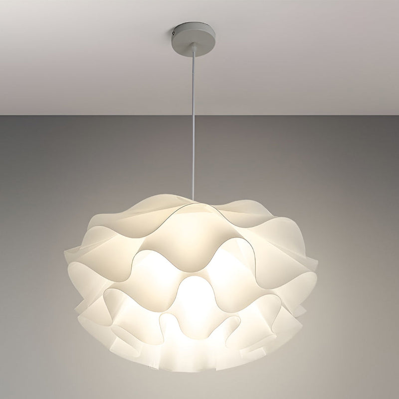 Nordic Flower-Shaped LED Chandelier Pendant Light - Three-Step Dimming, Elegant White Design
