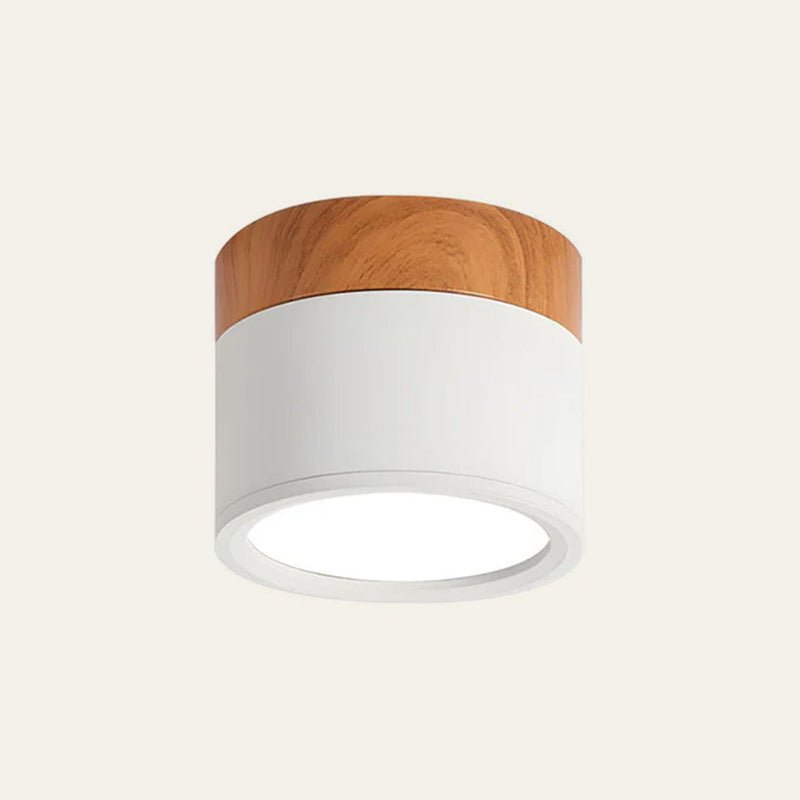 Stylish Pink Flush Wood Finish Ceiling Light - Modern Lighting Fixture for Home Decor