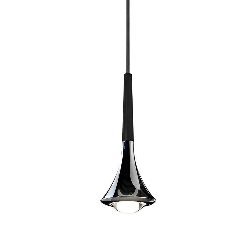 Nordic 1-Light Water Drop Metal LED Pendant Chandelier for Staircase - Modern Small Lighting Fixture