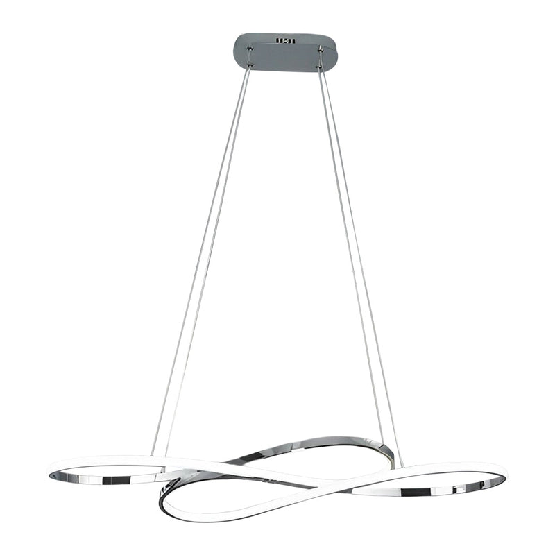 Nordic Wavy Double 8-Shaped LED Chandelier - Stepless Dimming Hanging Lamp for Modern Home Decor