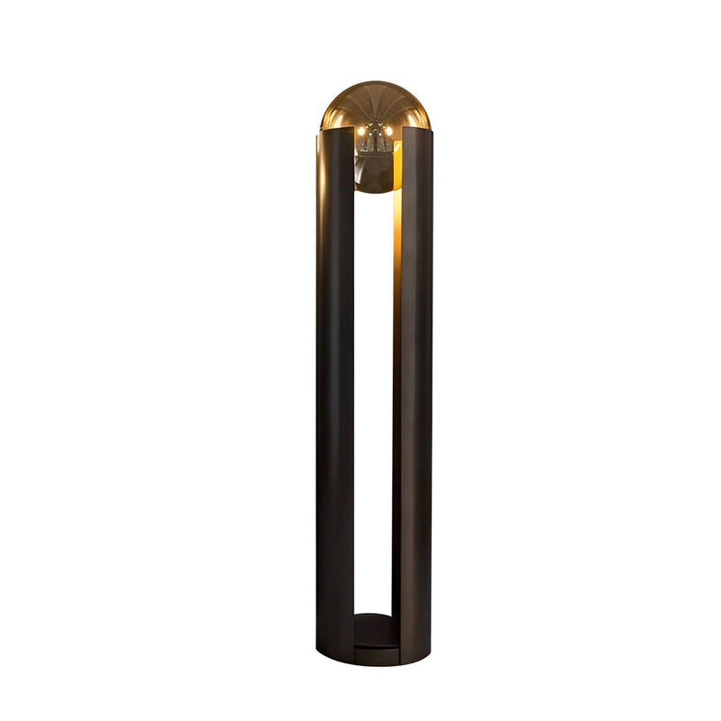 9.8-Inch Amber Glass Ball Shade Table Lamp with Black Softwing Base - Modern Home Decor Lighting