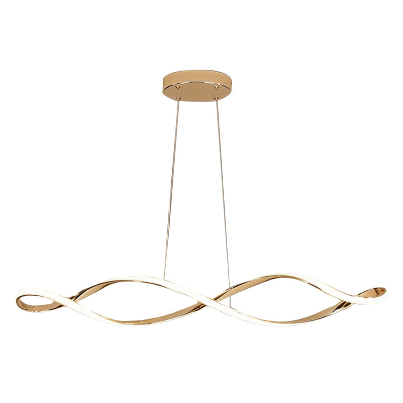 Modern Electroplating LED Chandelier with Stepless Dimming - Creative Waves Design