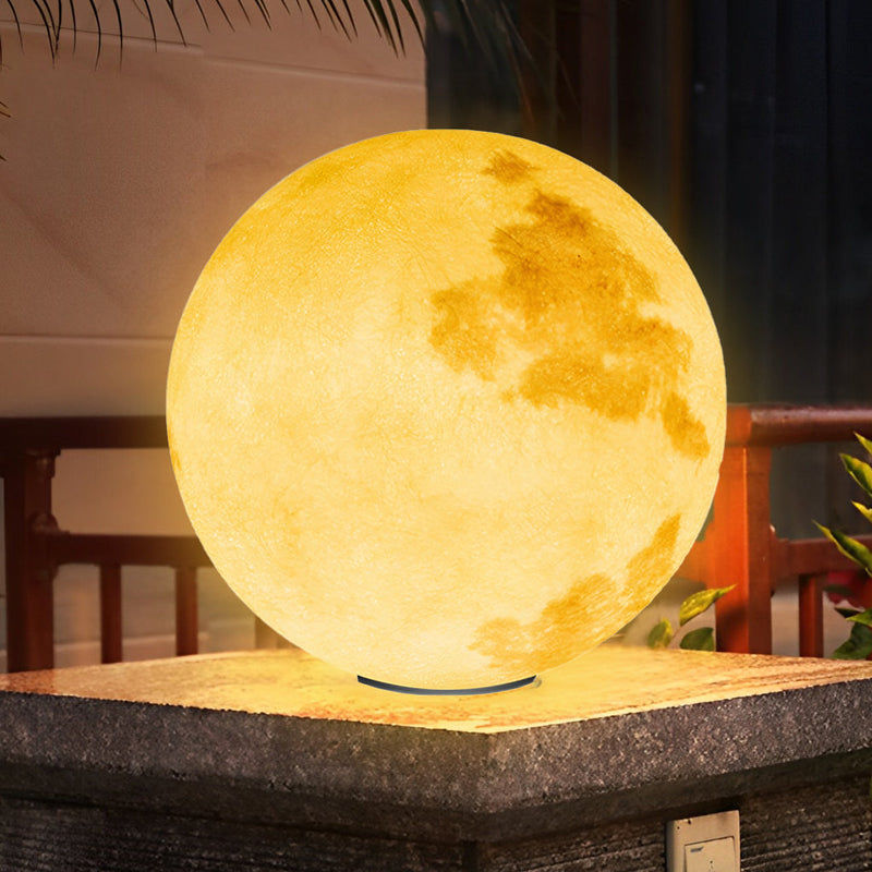 Moon-Shaped Outdoor Pier-Mount Pillar Accent Light - Stylish Solar Garden Post Lantern